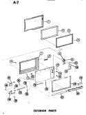 EXTERIOR Diagram and Parts List for ERC7D P7159001M Amana Microwave