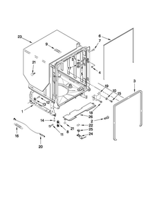Tub And Frame Parts Diagram and Parts List for MDB7760AWS0  Maytag Dishwasher