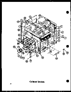 Cabinet Section Diagram and Parts List for ADMIC-P8592803S  Amana Range