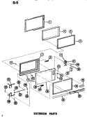 EXTERIOR Diagram and Parts List for ERC10PB P7194501M Amana Microwave