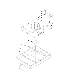 Burner Box Assembly Diagram and Parts List for JGD8430ADF15  Jenn-Air Cooktop