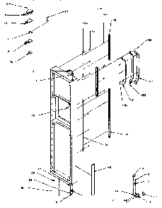 Freezer Door Hinge And Trim Parts Diagram and Parts List for SXD22Q2L-P1181308WL  Amana Refrigerator