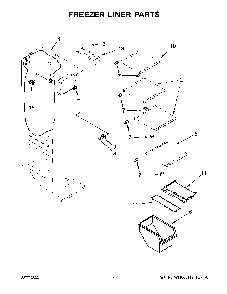 Freezer Liner Parts Diagram and Parts List for 10651332716  Kenmore Refrigerator
