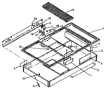 Burner Box Section Diagram and Parts List for AKDG1E1-P1131613NB  Amana Cooktop