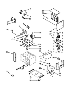 Cabinet And Stirrer Parts Diagram and Parts List for JMW2427WS01  Jenn-Air Microwave