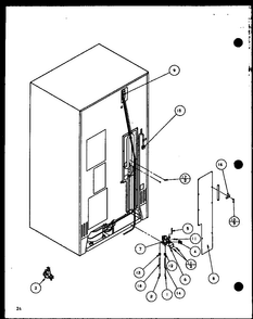 Cabinet Back Diagram and Parts List for SBD20H-P7836031W  Amana Refrigerator