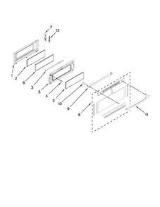 Upper Door Parts Diagram and Parts List for MET8665XB01  Maytag Range