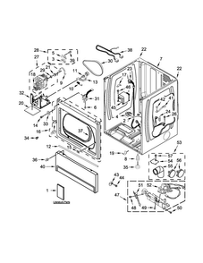 Lower Cabinet And Front Panel Parts Diagram and Parts List for MLG27PNBGW0  Maytag Dryer