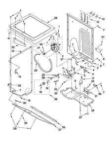 Dryer Cabinet And Motor Parts Diagram and Parts List for MET3800XW0  Maytag Washer Dryer Combo