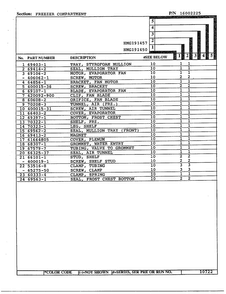 Freezer Compartment Page 2 Diagram and Parts List for 191457  Admiral Refrigerator