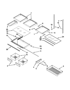 Shelf Parts Diagram and Parts List for MFI2665XEM8  Maytag Refrigerator