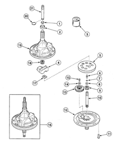 Transmission Diagram and Parts List for SWT121QA  Speed Queen Washer