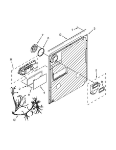 Inner Door Parts Diagram and Parts List for MDB6769PAB0  Maytag Dishwasher