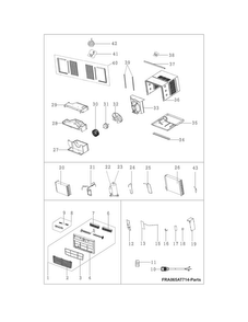 Recommended Spare Parts Diagram and Parts List for CAE8ESRR410A15  Crosley Air Conditioner