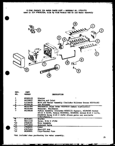 Section 2 Diagram and Parts List for SC25JP-7870114W  Amana Refrigerator