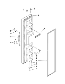 Freezer Door Parts Diagram and Parts List for CS22CFXTS05  Crosley Refrigerator