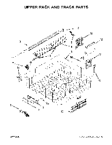 Upper Rack And Track Parts Diagram and Parts List for 66514703N511  Kenmore Dishwasher