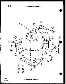 100 Series Compact Compressor Parts Diagram and Parts List for ES108-2HL P67231-22R Amana Air Conditioner