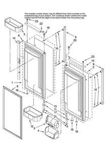 Refrigerator Door Parts Diagram and Parts List for JFC2089HPF12  Jenn-Air Refrigerator