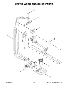 Upper Wash And Rinse Parts Diagram and Parts List for JDPSS246LL1  Maytag Dishwasher