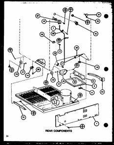Rear Components (tm16k1/p7791108w) (tm16k1/p7791109w) (tm16k/p7791110w) (tm16k/p7791111w) (tmi16k/p7791112w) (tmi16k/p7791113w) Diagram and Parts List for TM20K-P7791118W  Amana Refrigerator