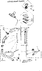 Attachment Parts Diagram and Parts List for 11628980  Kenmore Canister Vacuum