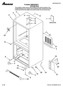 Cabinet Parts Diagram and Parts List for ABB2222FED10  Amana Refrigerator
