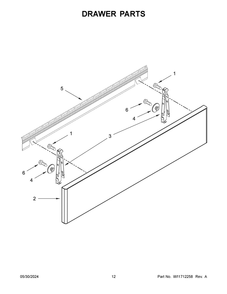 Drawer Parts Diagram and Parts List for JDS1750ML1  Jenn-Air Range