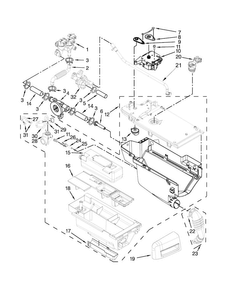 Dispenser Parts Diagram and Parts List for MHW9000YR0  Maytag Washer