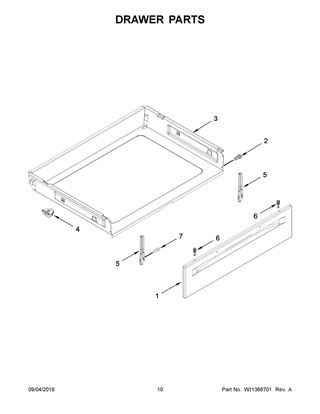 Drawer Parts Diagram and Parts List for YMER6600FB2  Maytag Range