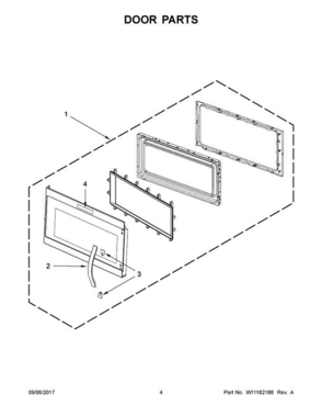 03 - Door Parts Diagram and Parts List for AMV6507RGS1  Amana Microwave Oven Combo