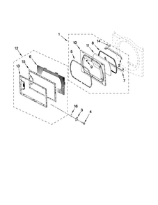 Door Parts Diagram and Parts List for MGDX700XW0  Maytag Dryer
