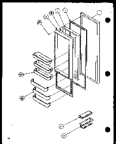 Refrigerator Door Diagram and Parts List for 2599CIWL-P1121501WL  Amana Refrigerator