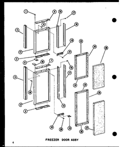 Freezer Door Assy Diagram and Parts List for SRI19W-A-P60350-49WA  Amana Refrigerator