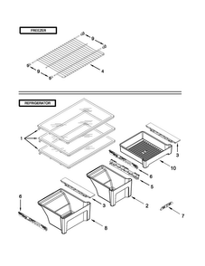 Shelf Parts Diagram and Parts List for M8TXEGFBB00  Maytag Refrigerator