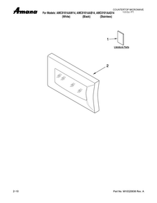 Microwave Door Parts Diagram and Parts List for AMC5101AAW14  Amana Microwave