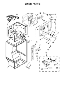 Liner Parts Diagram and Parts List for MRT519SFFH00  Maytag Refrigerator