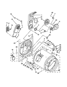 Bulkhead Parts Diagram and Parts List for CED147SBW0  Crosley Dryer