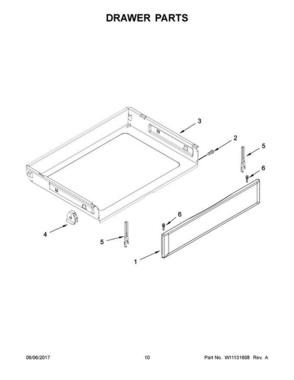 06 - Drawer Parts Diagram and Parts List for MER6600FB1  Maytag Range