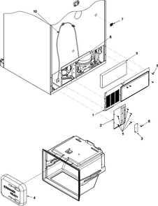 Cabinet Back Diagram and Parts List for ABR2522FES0  Amana Refrigerator