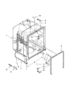 Tub And Frame Parts Diagram and Parts List for ADB1100AWS1  Amana Dishwasher