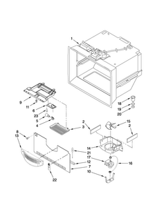 Freezer Liner Parts Diagram and Parts List for AB2526PEKW3  Amana Refrigerator