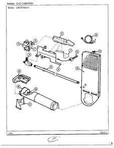 Gas Carrying Diagram and Parts List for 8750A  Norge Dryer