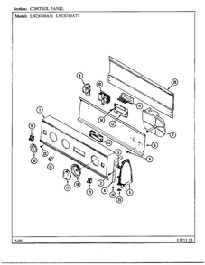 Control Panel Diagram and Parts List for 6749  Norge Washer
