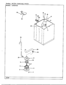 Water Carrying Parts Diagram and Parts List for 6543A  Norge Washer