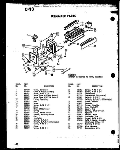 Icemaker Parts Diagram and Parts List for SRI19E-C-P74870-5WC  Amana Refrigerator