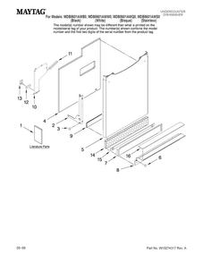 Door And Panel Parts Diagram and Parts List for MDB5601AWS0  Maytag Dishwasher