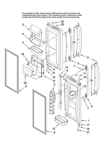 Refrigerator Door Parts Diagram and Parts List for MFI2568AEB13  Maytag Refrigerator
