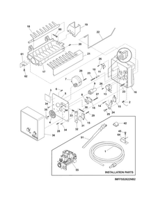 Ice Maker Diagram and Parts List for CRSH268MW7  Crosley Refrigerator