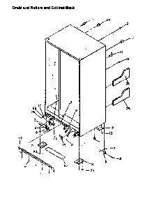 Drain And Rollers And Cabinet Back Diagram and Parts List for SX25S-P1198902WL  Amana Refrigerator